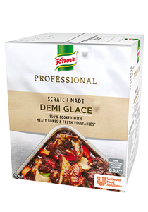 Knorr Professional Demi Glace 5L - Tilberedt fra bunnen av med brunede kjøttbein, urter og grønnsaker. Knorr Professional Demi Glace 5L - Tilberedt fra bunnen av med brunede kjøttbein, urter og grønnsaker.