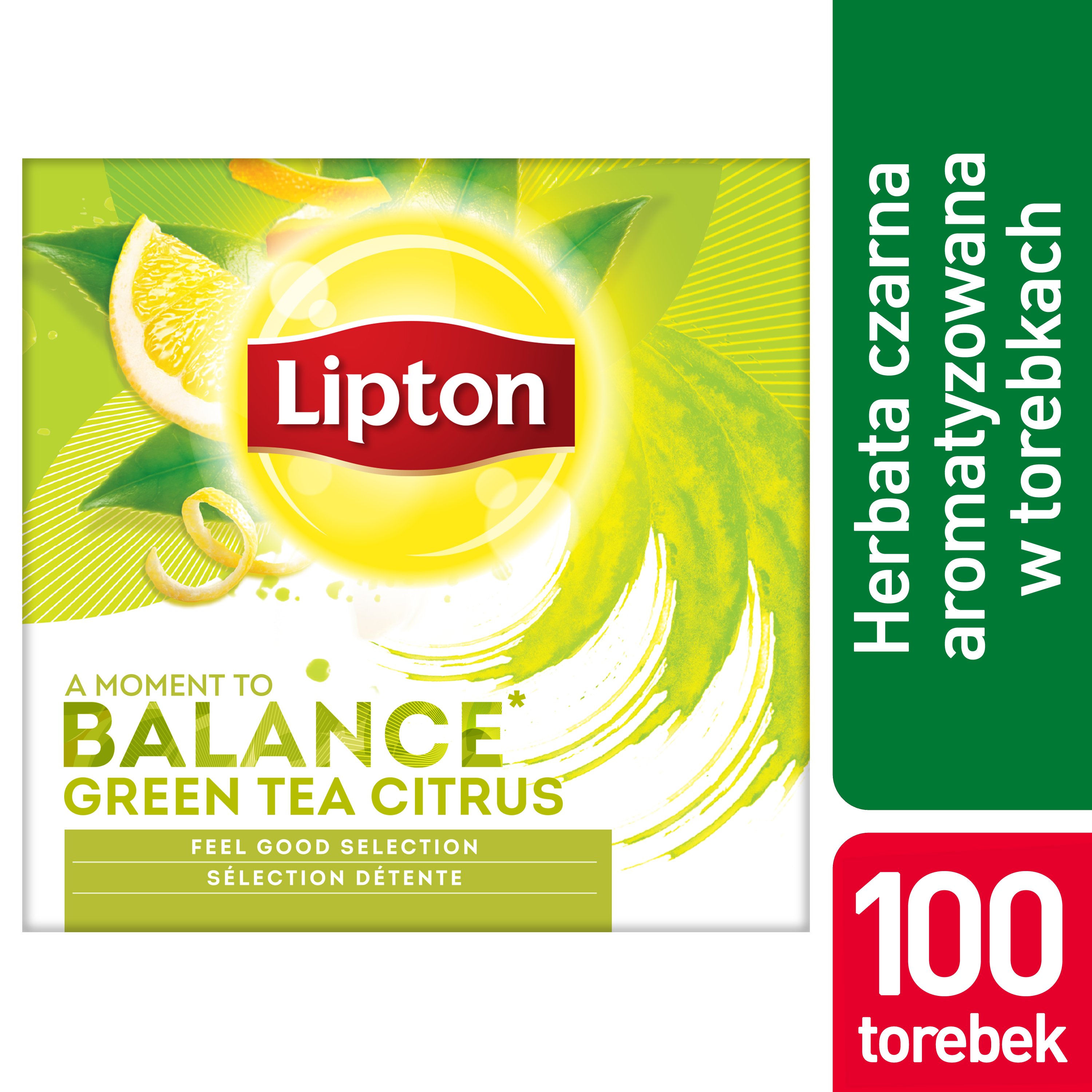 Lipton Classic Green Tea Citrus (Zielona herbata z delikatną nutą owoców cytrusowych) 100 kopert -