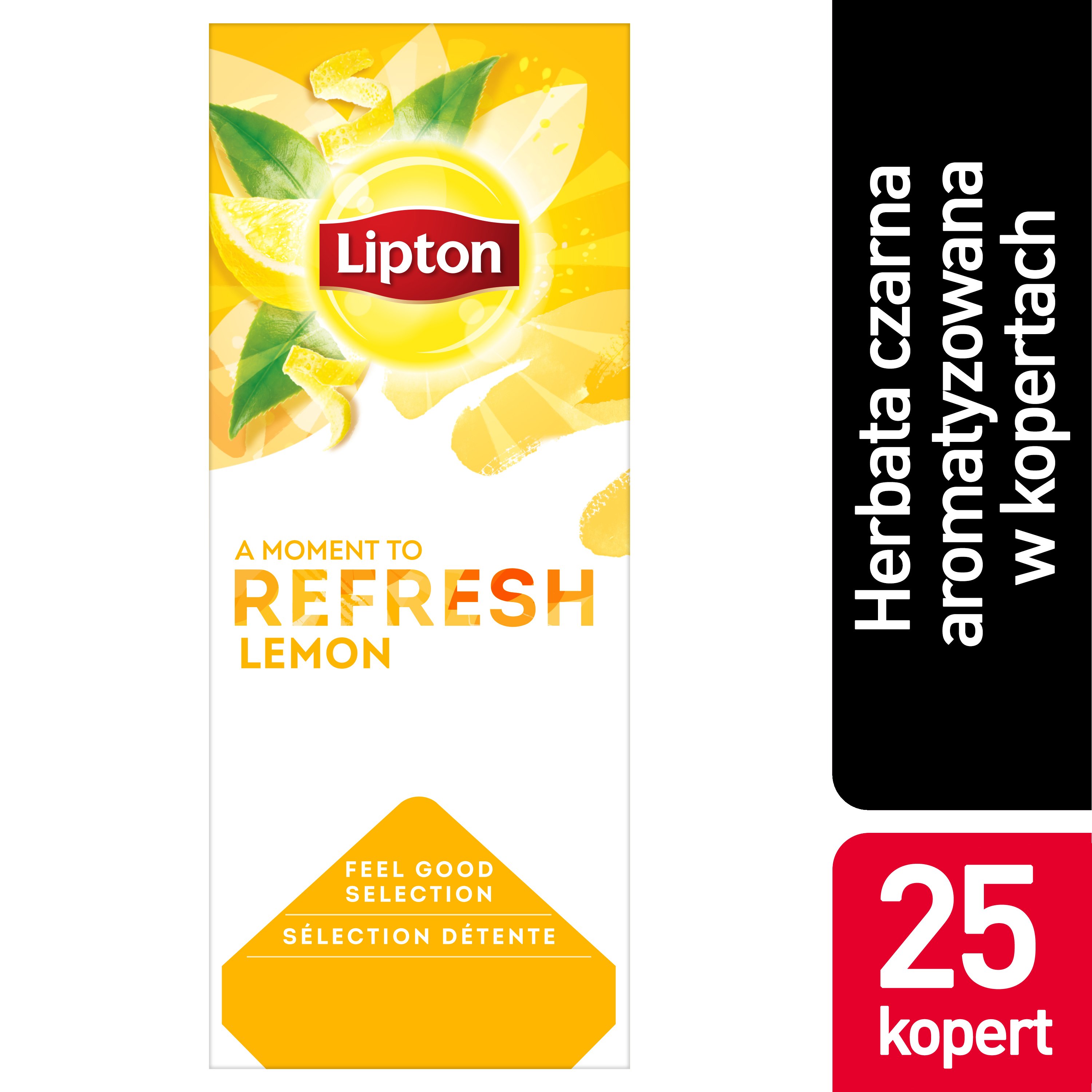 Lipton Classic Lemon (Czarna herbata z orzeźwiającą nutą skórki cytrynowej) 25 kopert -