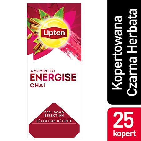 Lipton Feel Good Selection Chai (Czarna herbata wzbogacona smakiem cynamonu, goździków i kardamonu) 25 kopert -