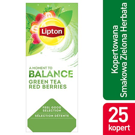 Lipton Feel Good Selection Green Tea Berries (Zielona herbata z delikatną nutą truskawki i maliny) 25 kopert -