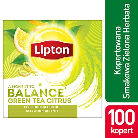 Lipton Feel Good Selection Green Tea Citrus (Zielona herbata z delikatną nutą owoców cytrusowych) 100 kopert -