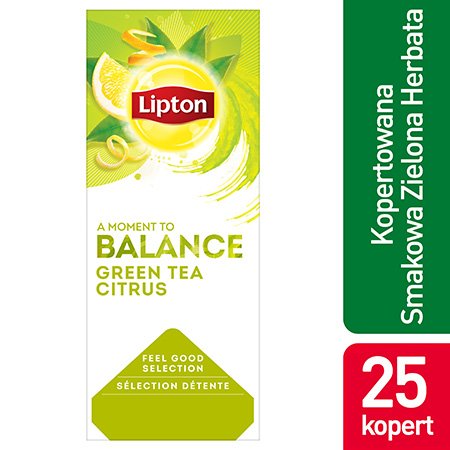 Lipton Feel Good Selection Green Tea Citrus (Zielona herbata z delikatną nutą owoców cytrusowych) 25 kopert -