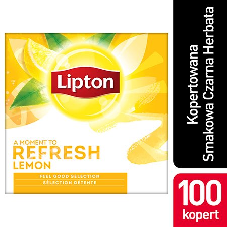 Lipton Feel Good Selection Lemon (Czarna herbata z orzeźwiającą nutą skórki cytrynowej) 100 kopert -