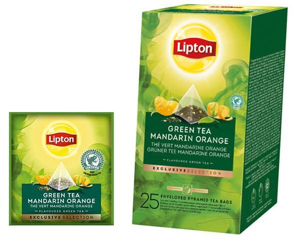 Lipton Piramida Green Tea Mandarin Orange (Herbata zielona o smaku mandarynki i pomarańczy) -