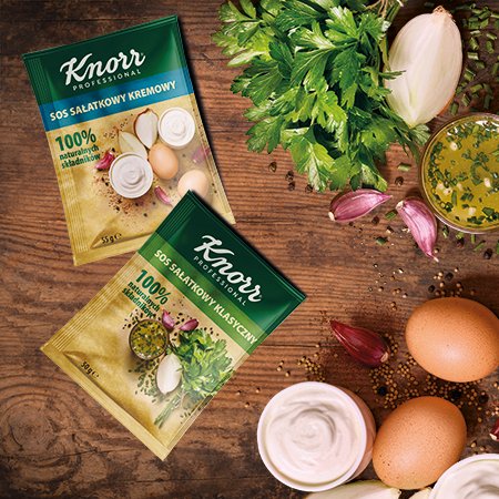 Próbki Sosów sałatkowych Knorr Professional 100% naturalnych składników -