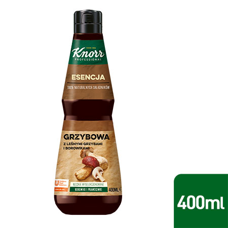 Esencja Grzybowa Knorr Professional 0,4 l - Wykonana z naturalnych składników takich jak borowiki, maślaki i pieczona cebula.
