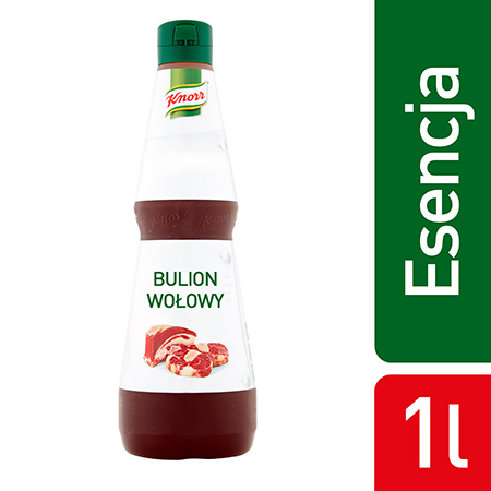 Knorr Professional Esencja bulionu wołowego 1 l - Oto autentyczny smak wołowiny w postaci skoncentrowanego bulionu.