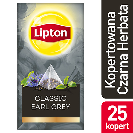 Lipton Piramida Earl Grey (Herbata czarna z aromatem bergamotki) - Wysokiej jakości herbata, która umili klientom czas spędzony w lokalu.