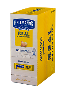 Majonez Hellmann's w saszetkach 15 ml x 200 szt. - Wybierając opakowanie porcyjne marki Hellmann’s zadowolisz swoich klientów i zoptymalizujesz wydatki. Majonez Hellmann's w saszetkach 15 ml x 200 szt. - Wybierając opakowanie porcyjne marki Hellmann’s zadowolisz swoich klientów i zoptymalizujesz wydatki.