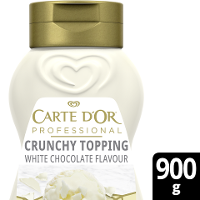 Carte D'Or Professional Dessert Topping Crunchy White Chocolate Flavour 900 g - Carte D’Or Professional Dessert Crunchy Topping White Chocolate Flavour – für den richtigen „Knack“ bei eisigen Desserts.