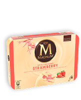 Magnum White Chocolate & Strawberry Eis am Stiel 4 x 110 ml - 