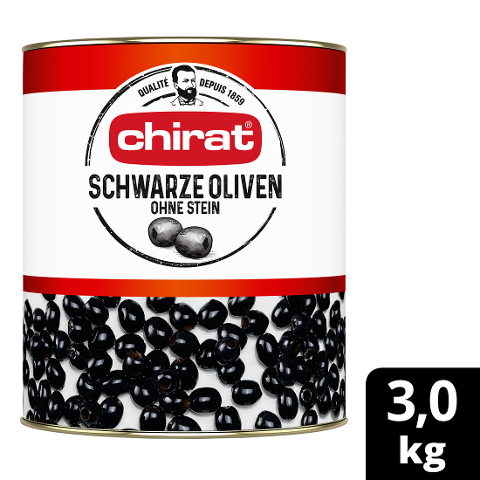 Chirat Schwarze Oliven ohne Stein 3/1 Dose  - 