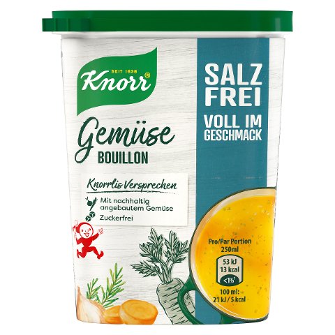 KNORR Gemüse Bouillon Granulat salzfrei 160g Dose - 