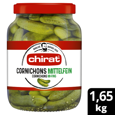 Chirat Cornichons mittelfein 4 x 1.65 KG Glas  - 