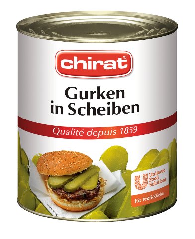 Chirat Gurken in Scheiben 2,85 KG - Chirat Qualitätsgurken –knackig und immer perfekt geschnitten.