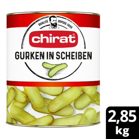 Chirat Gurken in Scheiben 3/1 Dose - Chirat Qualitätsgurken –knackig und immer perfekt geschnitten.