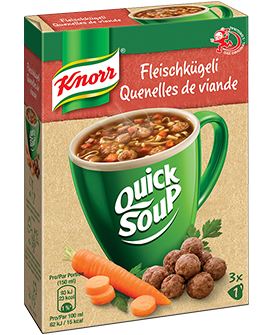 KNORR Quick Soup Fleischkügeli Packung 3 x 1 Portion - 