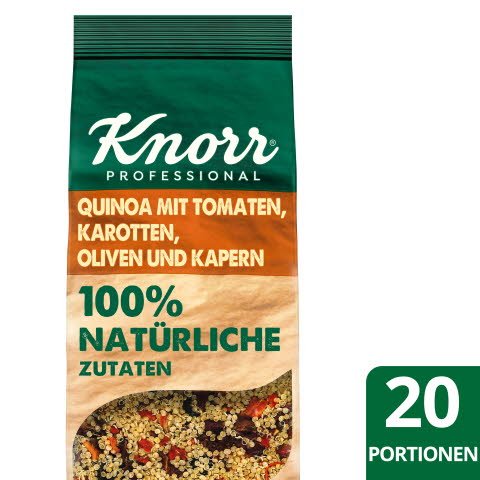 Knorr Quinoa mit Tomate, Karotten, Oliven und Kapern 548 g  - Knorr Zubereitung für Getreidegerichte –100% natürliche Zutaten mit einem Handgriff.