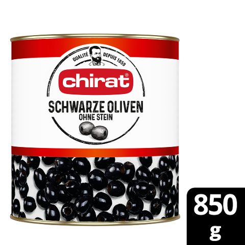 Chirat Schwarze Oliven ohne Stein 1/1 Dose  - 