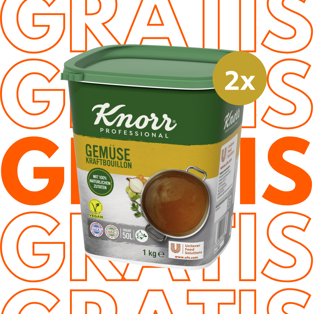 GRATIS ZUGABE: Set aus 2x Knorr Professional Gemüse Kraftbouillon 1 kg - 