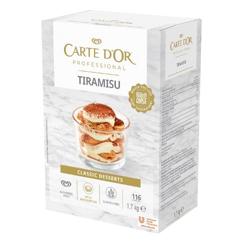 Carte D'Or Professional Creme für Tiramisu 1x1,7 kg - Carte D'Or Professional Creme für Tiramisu - wird mit Mascarpone und pasteurisierten Eieren zubereitet, damit du Zeit hast deine eigene Note zu kreieren.