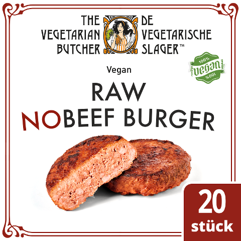 The Vegetarian Butcher - Raw NoBeef Burger - Veganer Burgerpatty auf Pflanzenprotein-Basis 1 x 2,26 kg - 