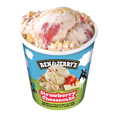 Ben & Jerry's Strawberry Cheesecake Eis Becher 465 ml - 