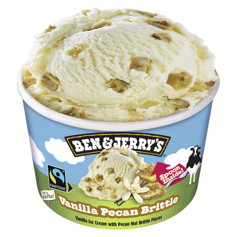 Ben & Jerry's Vanilla Pecan Brittle Eis Becher 100 ml - 