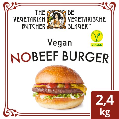 The Vegetarian Butcher - Vegan NoBeef Burger - Veganer Burgerpatty auf Pflanzenprotein-Basis 1x2,4 kg - 