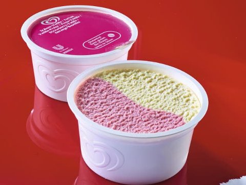 Langnese Fertige Eisdesserts Eisbecher Erdbeer Vanille 60 x 70 ml - 