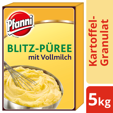 Pfanni Kartoffel- Granulat Blitz- Püree mit Vollmilch 5 KG - Pfanni Blitzpüree – 100 % gelingsicher  und schnell zubereitet. 