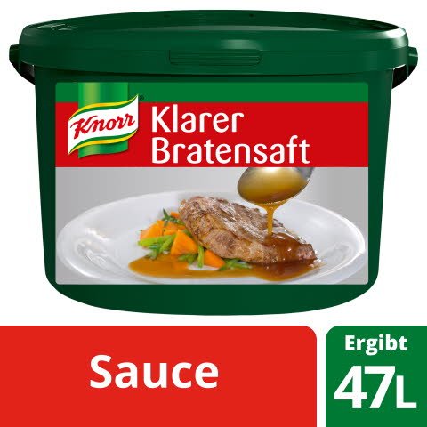 Knorr Professional Klarer Bratensaft 1 x 4,5 kg - Knorr Klarer Bratensaft –reiner Fleischgeschmack zur schnellen Verlängerung der Sauce.