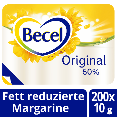 Becel Original Fettreduzierte Margarine 60% Fett 200 x 10 g - Deutschlands beliebteste fettreduzierte Margarine. JETZT VEGAN.