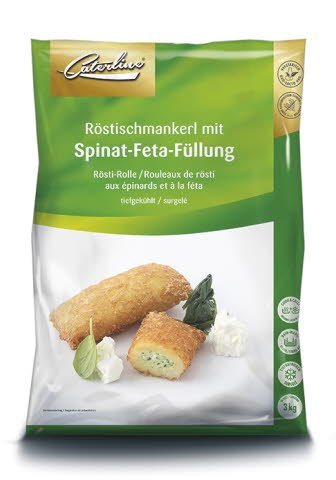 Caterline Röstischmankerl mit Spinat-Feta-Füllung 3 KG (50 Stk. à ca. 60 g) - 