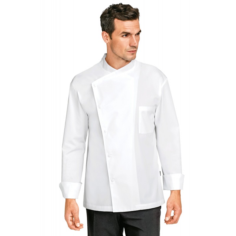 BRAGARD Blouson de chef pour homme, taille 50, blanc avec boutons-pression - 