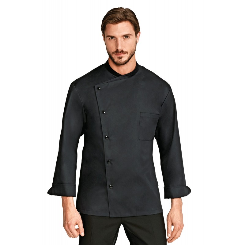 BRAGARD Veste de chef pour homme taille: 56, noire avec boutons-pression - 