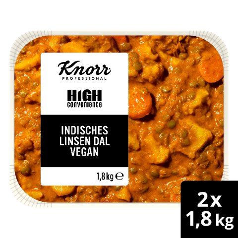 Knorr Professional High Convenience Dal de Lentilles à l'Indienne végan 1.8 kg - Simple, polyvalent, flexible : à servir tel quel, à composer individuellement ou à affiner de manière créative. Parfait pour le marché de la restauration hors domicile.