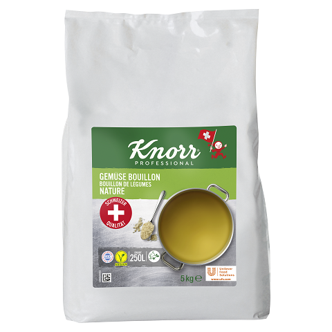Knorr Professional Bouillon de Légumes Nature 5 KG - Knorr Bouillon de légumes Nature – à base de légumes issus de l’agriculture durable pour un goût équilibré.