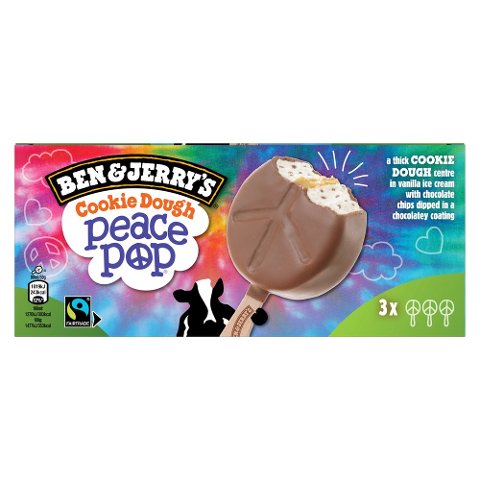 BEN & JERRY´S Cookie Dough Peace Pop Stick 3 x 80 ml - 
