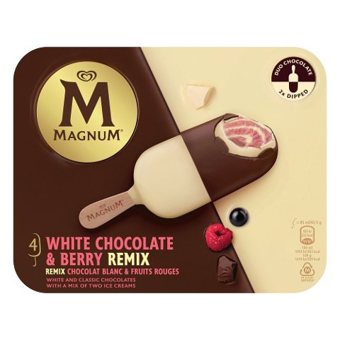 MAGNUM White Chocolate & Berry Remix 4 x 85 ml - 