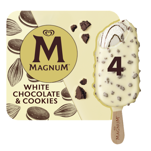 Magnum Paquet familial Chocolat blanc & cookies Glace  4 x 90ml - 
