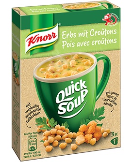 KNORR Quick soup Pois avec croûtons emballage 3 x 1 portion - 
