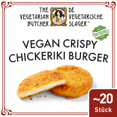 The Vegetarian Butcher - Vegan Crispy Chickeriki Burger - Alternative végétalienne d‘un hamburger de poulet croustillant à base de protéines végétales 1,8KG - 