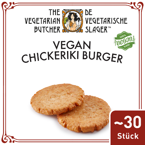 The Vegetarian Butcher – Vegan Chickeriki Burger - Galette de hamburger végétalienne à base de protéines végétales 2,4KG - 