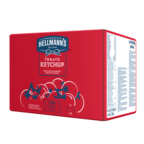 Hellmann's Tomato Ketchup - Poches pour Dispenser 3x2.5kg - 