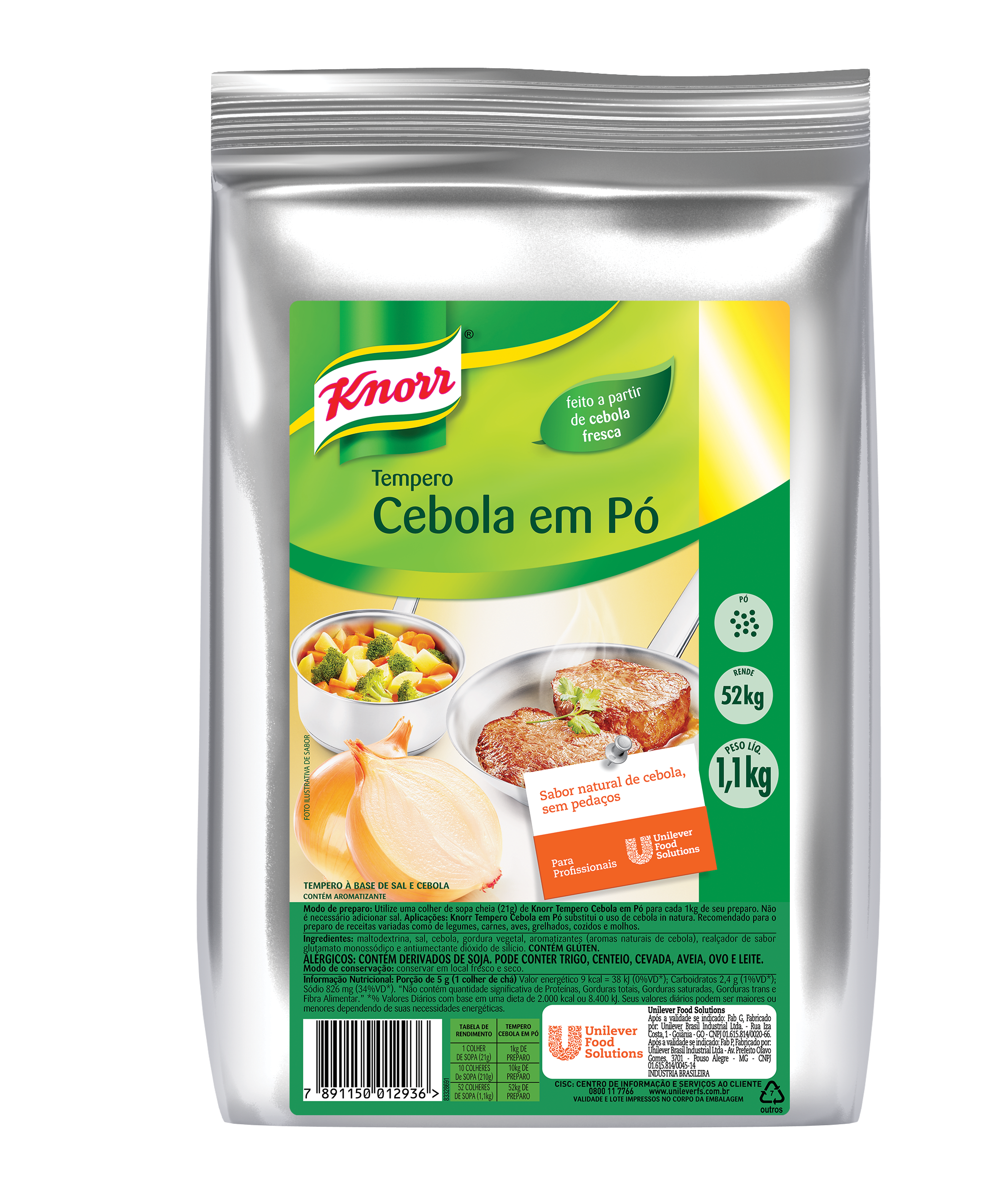 Tempero Cebola em Pó Knorr 1,1 kg | Unilever Food Solutions