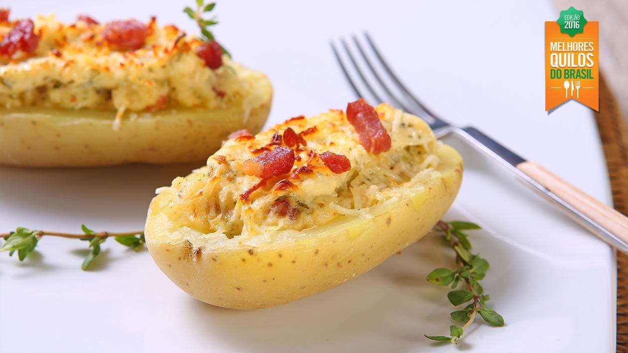 Batatas Recheadas Com Bacon Gratinadas Com Maionese De Ervas E Parmesão