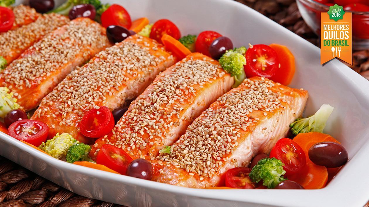 Salmão na Crosta de Gergelim Salmão na Crosta de Gergelim