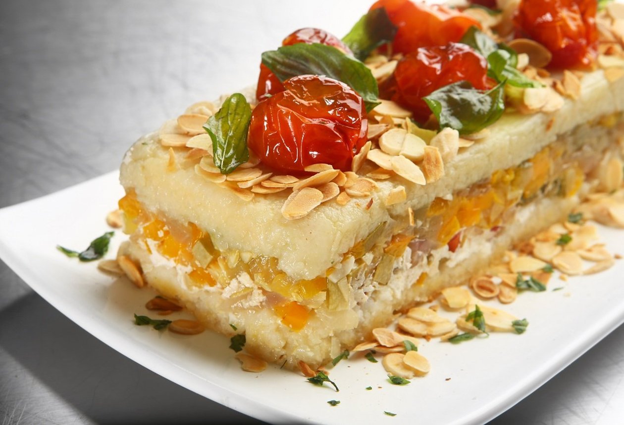 Terrine de arroz com minitomates e abobrinha Terrine de arroz com minitomates e abobrinha